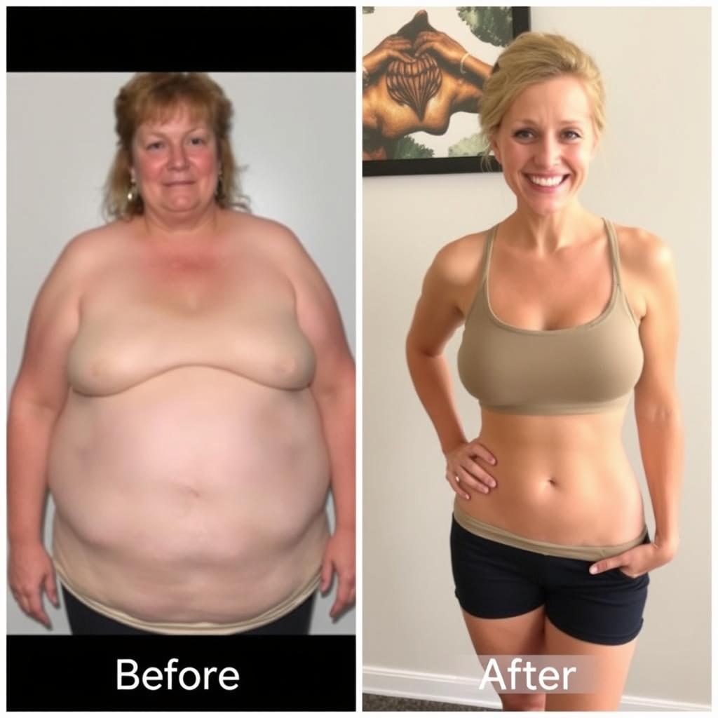 Before and after transformation of Kristi from Akron Before and after transformation of Kristi from Akron