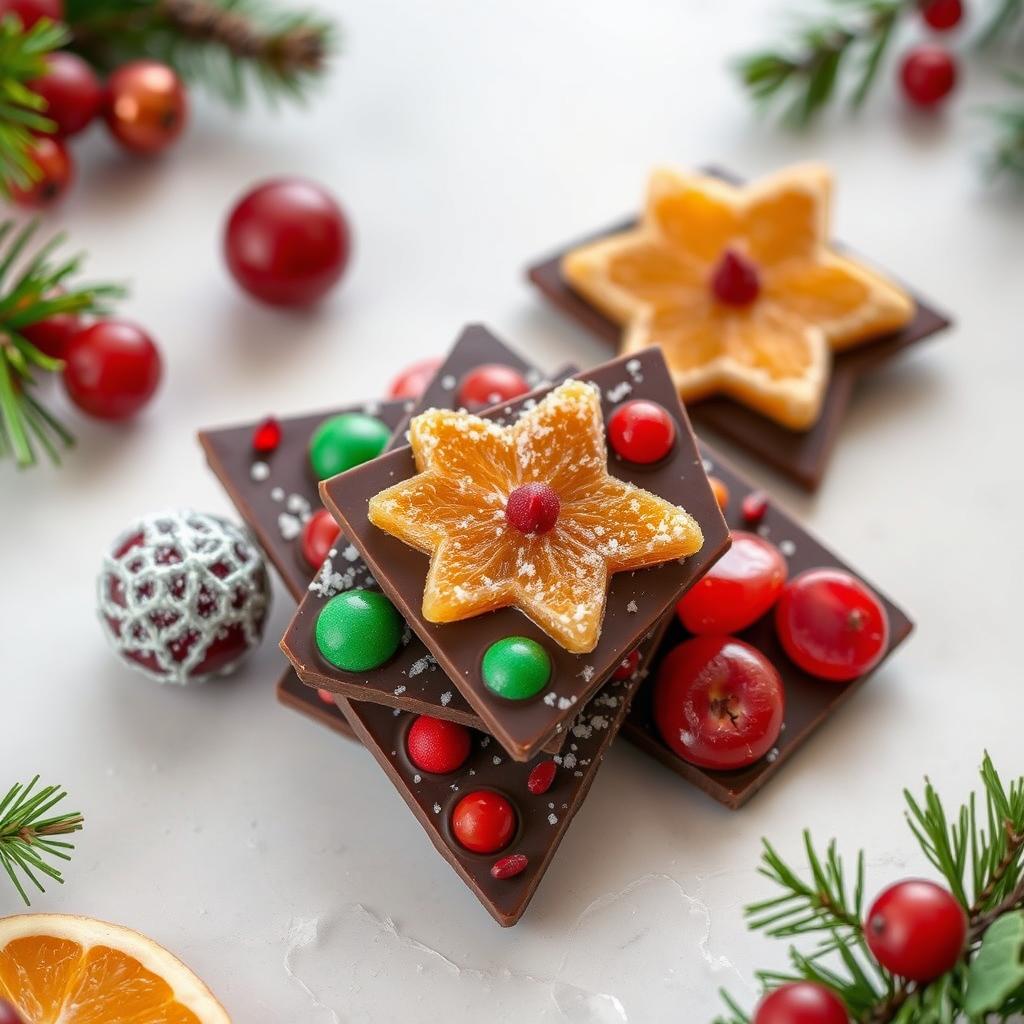 Edible Christmas decorations including sugared cranberries