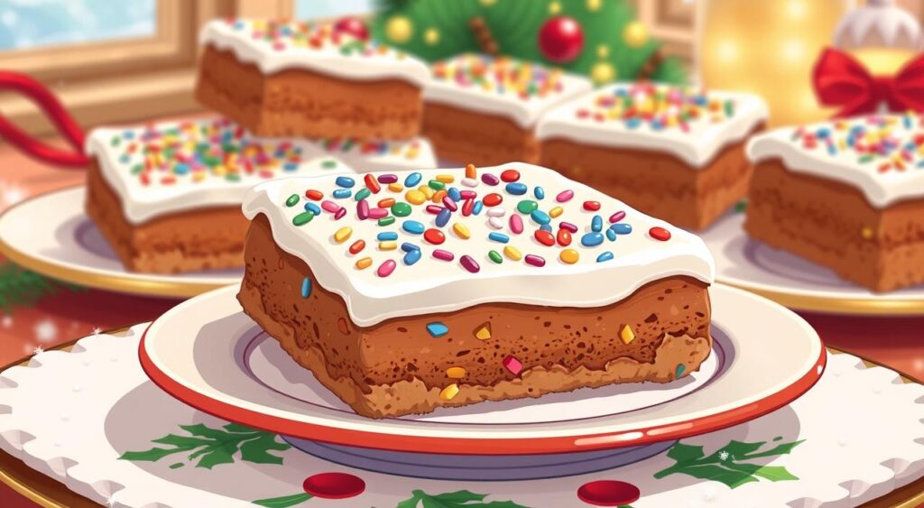 Image of Fast Frosted Gingerbread Cookie Bars with sprinkles