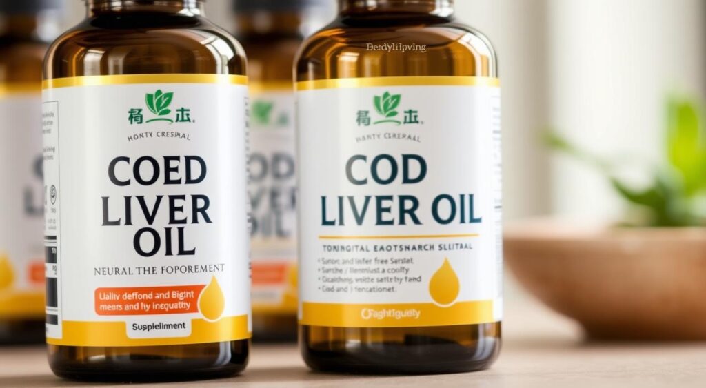 Image of a bottle of cod liver oil supplement