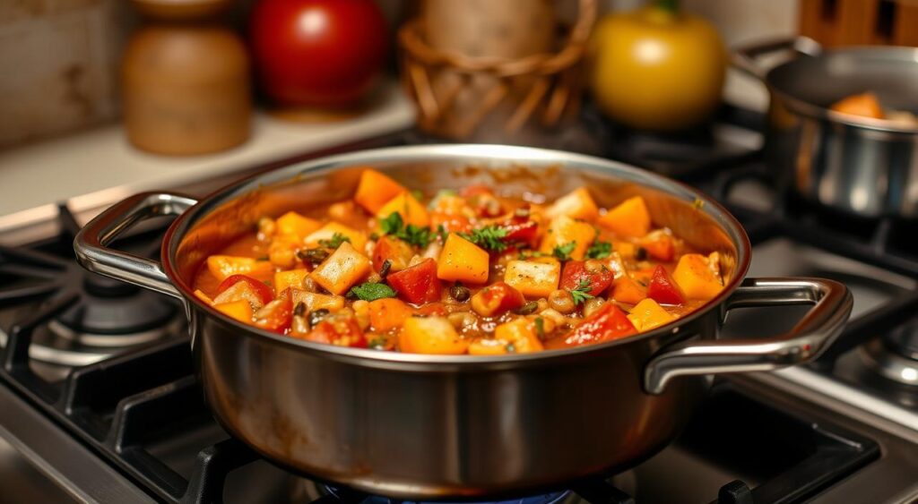 Image of a one-pot meal being cooked on a stovetop