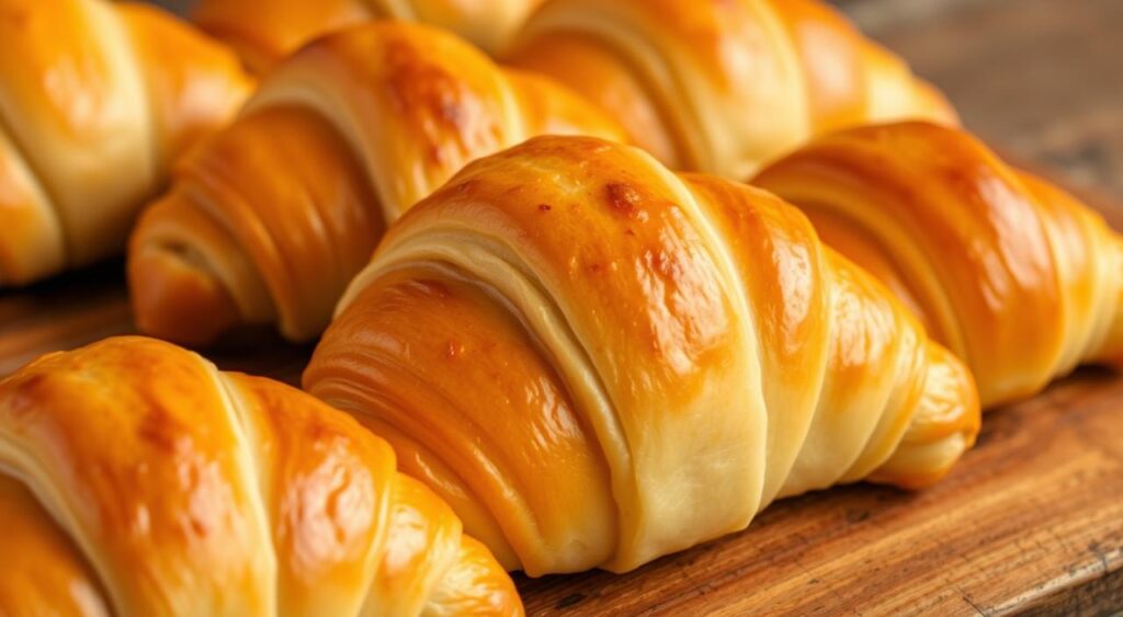 Image of golden, buttery crescent rolls fresh out of the oven