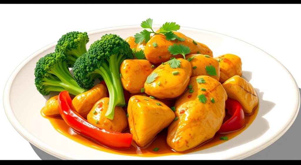 Image of Ginger-Turmeric Chicken with Broccoli and Bell Peppers