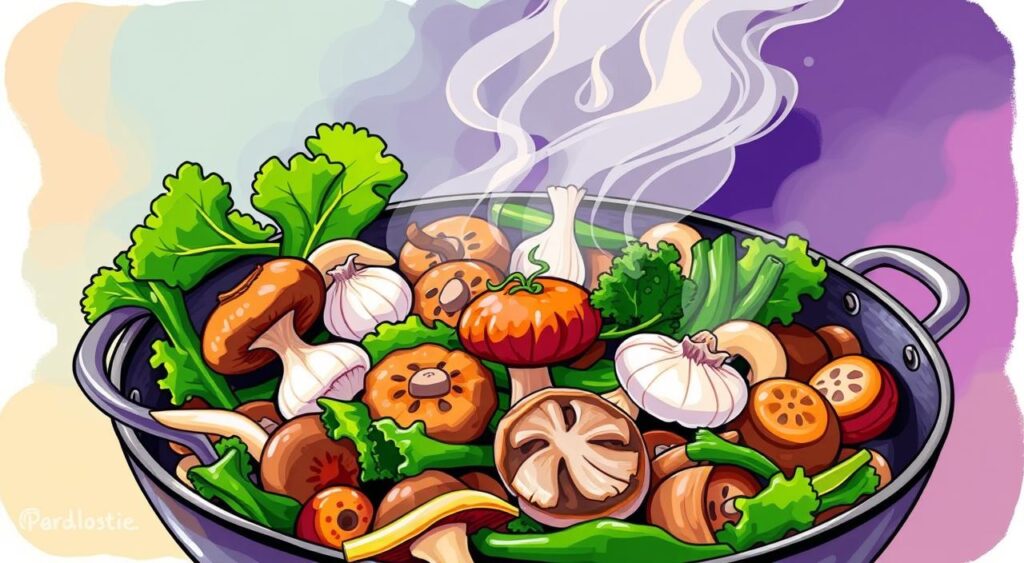 Image of Prebiotic Vegetable Stir Fry with Garlic and Mushrooms