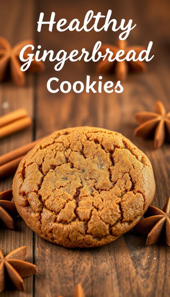 Image of a healthy gingerbread cookie with cinnamon and ginger