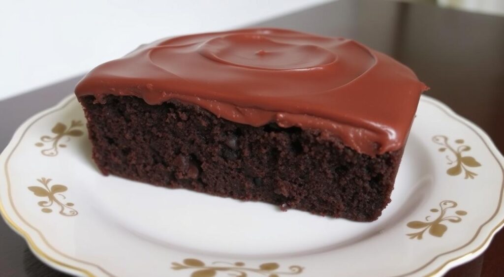 Image of a moist dairy-free chocolate cake with chocolate frosting