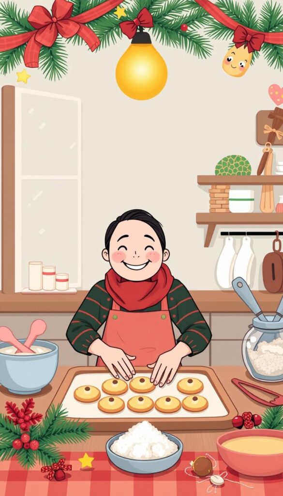 Image of a person baking gluten-free holiday cookies with quinoa flour